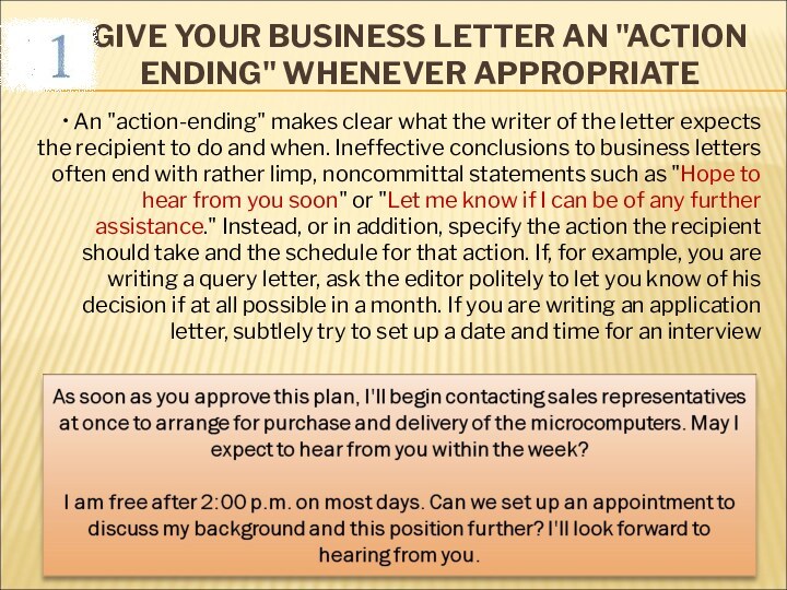 GIVE YOUR BUSINESS LETTER AN 