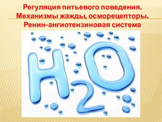 Регуляция питьевого поведения. Механизмы жажды, осморецепторы. Ренин-ангиотензиновая система