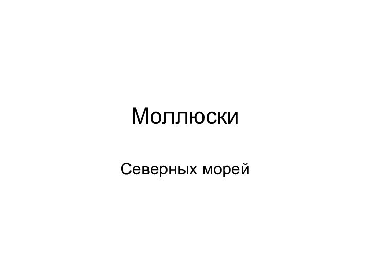 Моллюски Северных морей