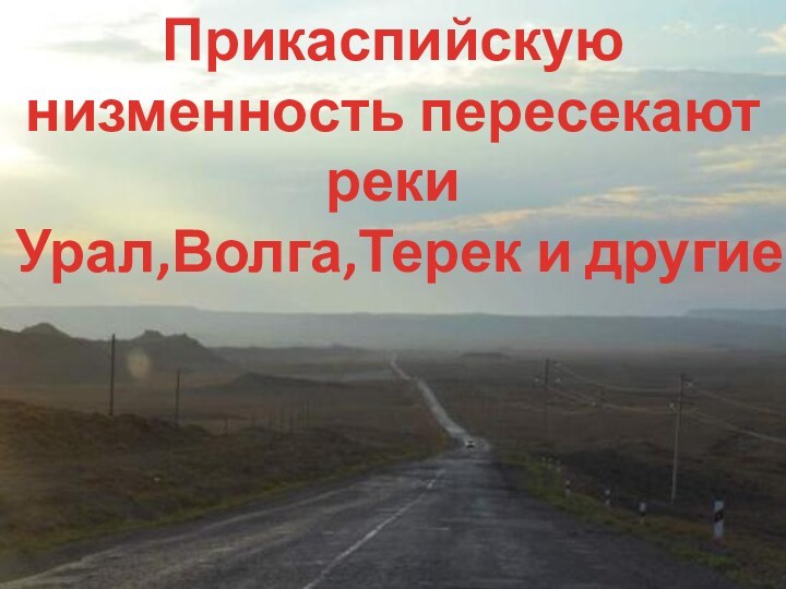 Прикаспийскую низменность пересекают реки Урал,Волга,Терек и другие