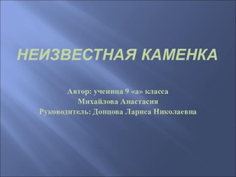 Неизвестная каменка