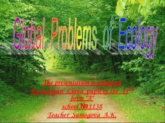 GLOBAL PROBLEMS OF ECOLOGY