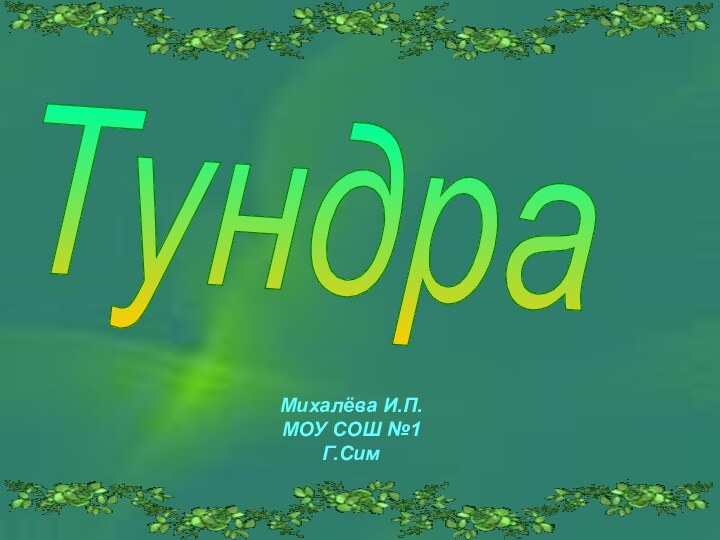 ТундраМихалёва И.П.МОУ СОШ №1Г.Сим