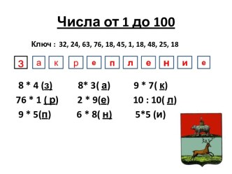 Числа от 1 до 100