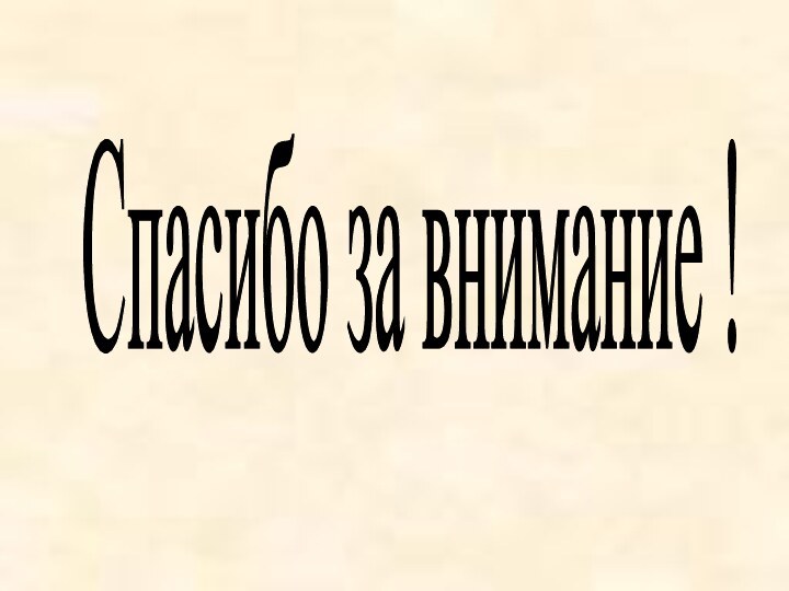 Спасибо за внимание !