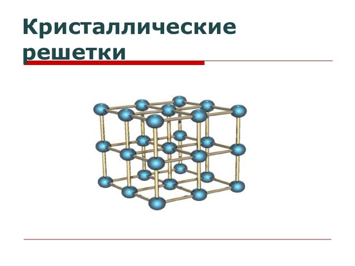 Кристаллические решетки