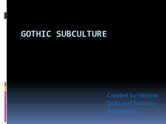 Gothic subculture