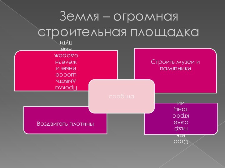 Земля – огромная строительная площадка