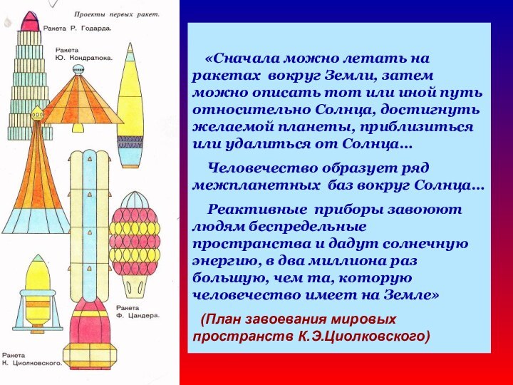 «Сначала можно летать на ракетах вокруг Земли, затем можно