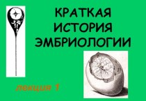 Краткая история эмбриологии