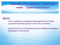 Безударные и ударные окончания имён существительных