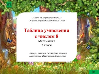 Таблица умножения на 8