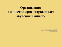 Организация личностно-ориентированного обучения в школе