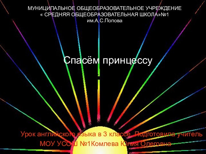 МУНИЦИПАЛЬНОЕ ОБЩЕОБРАЗОВАТЕЛЬНОЕ УЧРЕЖДЕНИЕ « СРЕДНЯЯ ОБЩЕОБРАЗОВАТЕЛЬНАЯ ШКОЛА»№1 им.А,С.Попова Спасём принцессу МОУ УСОШ