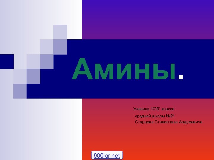 Амины.           Ученика