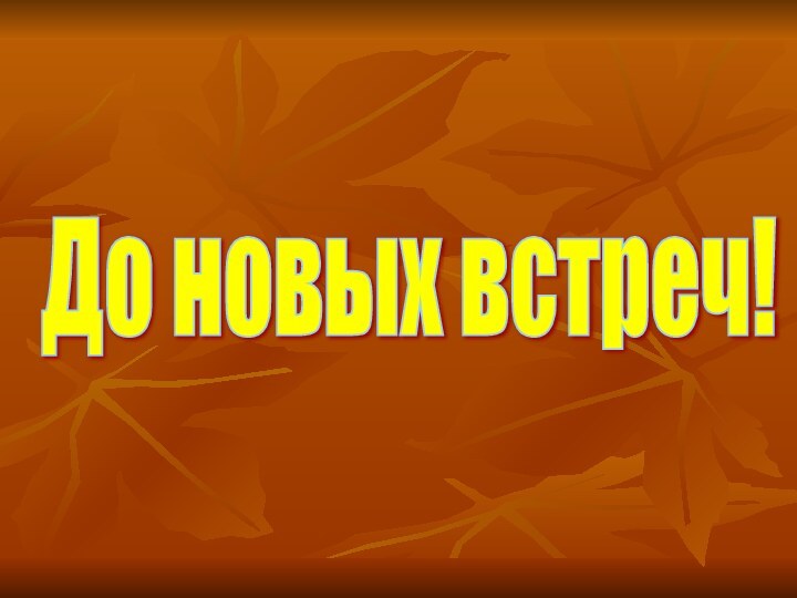 До новых встреч!