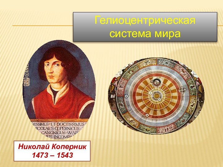Николай Коперник 1473 – 1543Гелиоцентрическая система мира