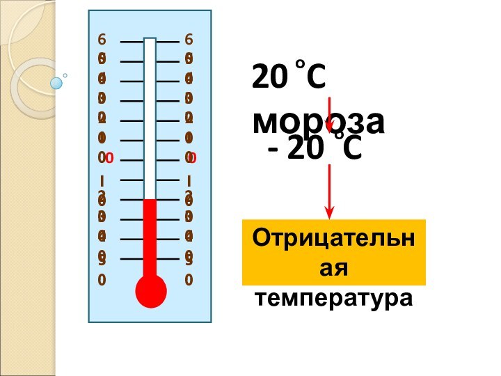 0020201010101020203030303040404040505020 C мороза- 20 C ооОтрицательная температура60605050