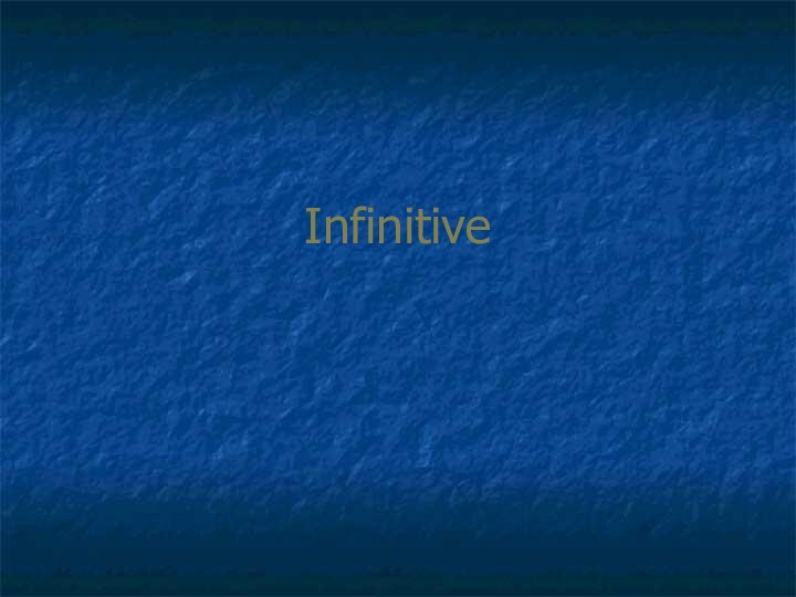 Infinitive