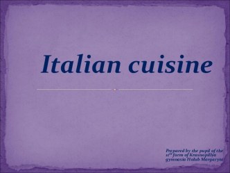 Italian cuisine