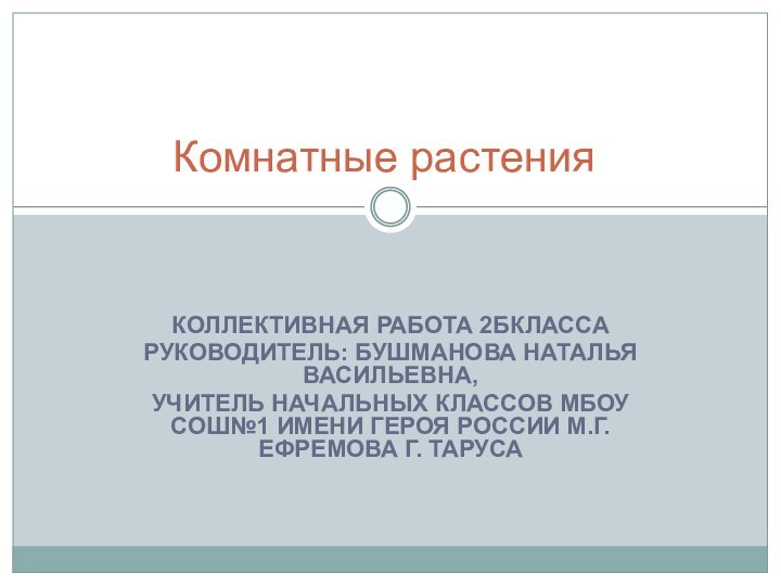 КОЛЛЕКТИВНАЯ РАБОТА 2БКЛАССАРУКОВОДИТЕЛЬ: БУШМАНОВА НАТАЛЬЯ ВАСИЛЬЕВНА, УЧИТЕЛЬ НАЧАЛЬНЫХ КЛАССОВ МБОУ СОШ№1 ИМЕНИ