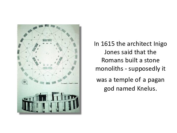 In 1615 the architect Inigo Jones said that the Romans built a