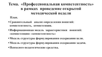 Тема. Инструментарий актуализации Компетенций в профессиональную Компетентность педагогов в системе дополнительного образования