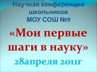 Мои первые шаги в науку