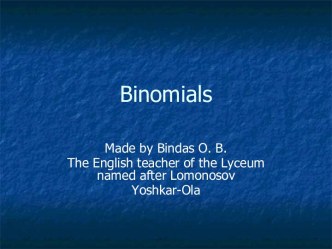 Binomials