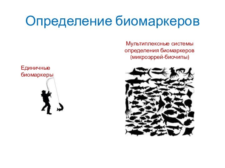 Определение биомаркеровЕдиничные биомаркеры Мультиплексные системы определения биомаркеров (микроэррей-биочипы)