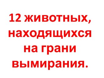 12 животных, находящихся на грани вымирания