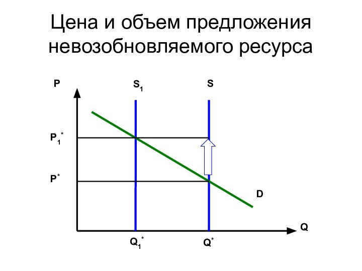 Цена и объем предложения невозобновляемого ресурсаDS1QQ*Q1*PP1*P*S