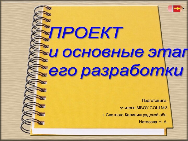 ПРОЕКТ  и основные этапы  его разработкиПодготовила: учитель МБОУ СОШ №3г.