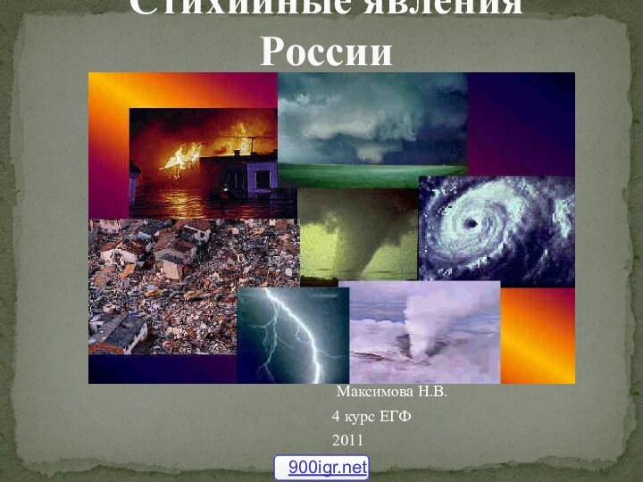 Максимова Н.В.4 курс ЕГФ2011Стихийные явления России