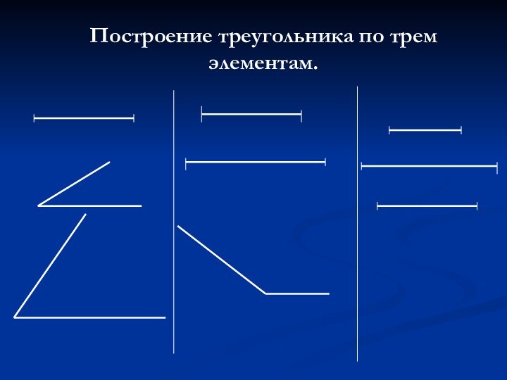 Построение треугольника по трем элементам.