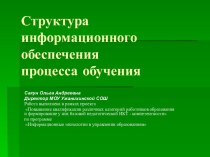 Структура информационного обеспечения процесса обучения