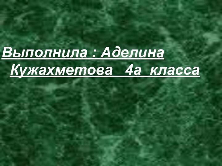 Выполнила : Аделина  Кужахметова  4а класса