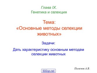 Методы селекции животных