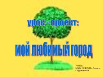 Урок-проект Мой любимый город. Тема урока: Квадратные уравнения