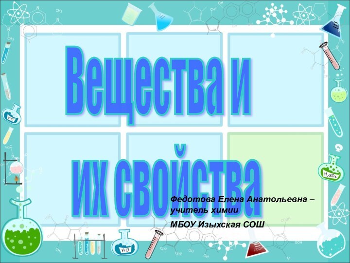 Вещества и   их свойства Федотова Елена Анатольевна – учитель химии МБОУ Изыхская СОШ