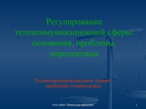 Регулирование телекоммуникационной сферы: основания, проблемы, перспективы