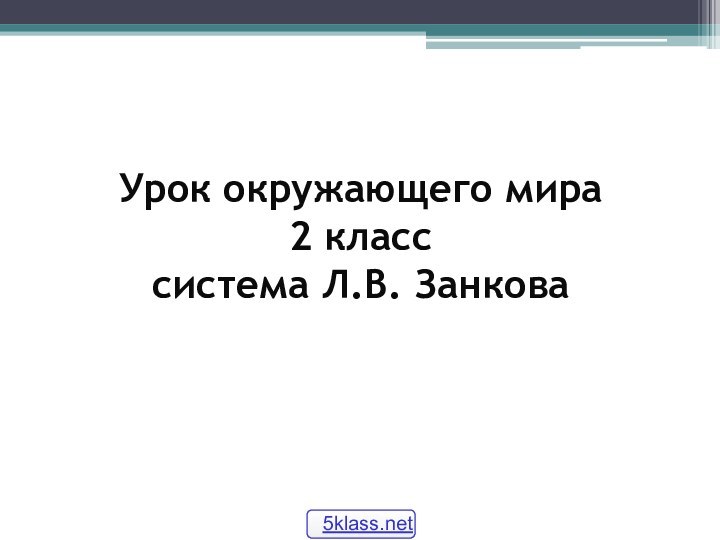 Урок окружающего мира 2 класс система Л.В. Занкова