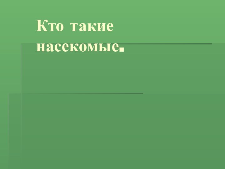 Кто такие насекомые.