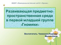 Развивающая предметно-пространственная среда в первой младшей группе