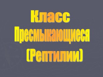 Класс Пресмыкающиеся