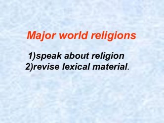 Major world religions