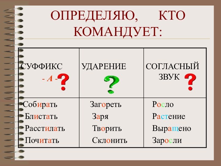 ОПРЕДЕЛЯЮ,   КТО КОМАНДУЕТ: