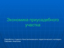 Экономика приусадебного участка