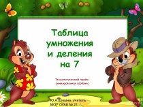 Таблица умножения и деления на 7