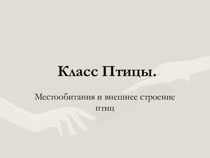 Класс Птицы.Местообитания и внешнее строение птиц